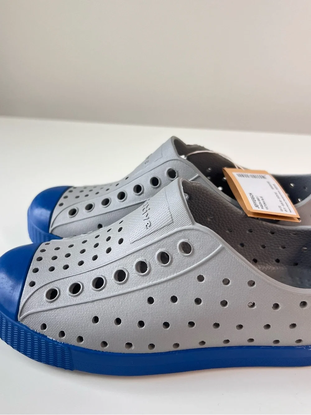 NWT Native Shoes Jefferson Kids C12 Grey Blue Shoes